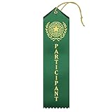 RibbonsNow Participant Award Ribbons - 25 Green Ribbons with Card & String