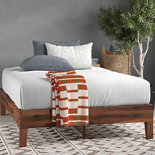 Book Cover Zinus Marissa 12 Inch Deluxe Wood Platform Bed / No Box Spring Needed / Wood Slat Support / Antique Espresso Finish, Full