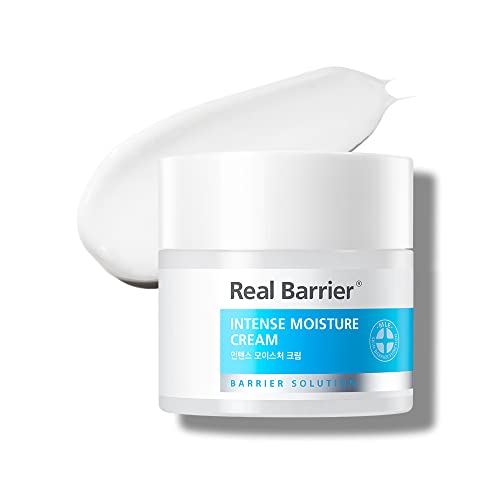 Real Barrier Intense Moisture Cream, Hypoallergenic Facial Moisturizer for Sensitive Skin with Hyaluronic Acid, Panthenol, Madecassoside and Allatoin, Hydrating, Recovering Damaged Skin Barrier, MLE, 1.7 Fl. Oz., 50ml