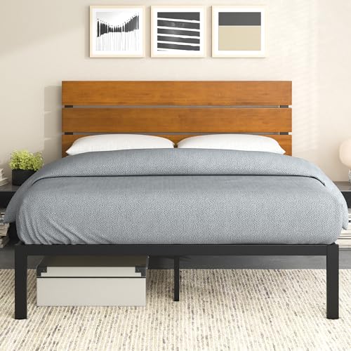 Zinus Paul Metal and Wood Platform Bed with Wood Slat Support, Full