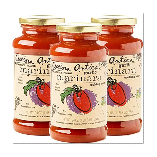 Cucina Antica | Garlic Marinara Pasta Sauce | Non-GMO | Whole30 Approved | 24oz (Pack of 3)