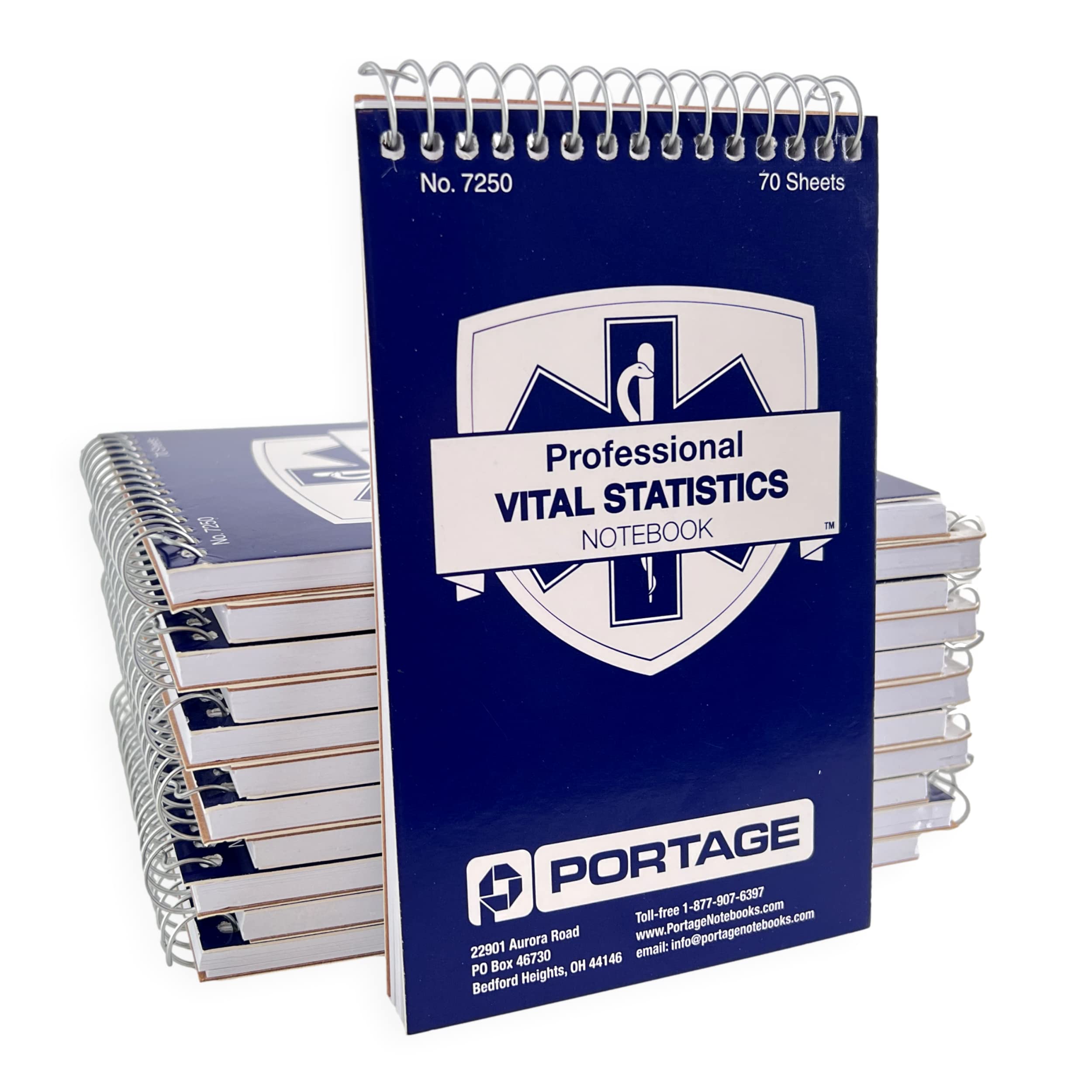 Book Cover EMT/First Responders Vital Statistics Notebook – 6” x 3.75” Medical Notebook for Vital Signs and Additional Patient Information – 840 Sheets (12 Pack)