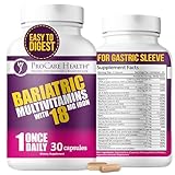 ProCare Health Bariatric Multivitamin with Iron 18mg (30 Easy to Swallow Capsules) - Post Op Bariatric Vitamins for Gastric Bypass Pills - Must Haves for Sleeve Patients (1 Month Supply)
