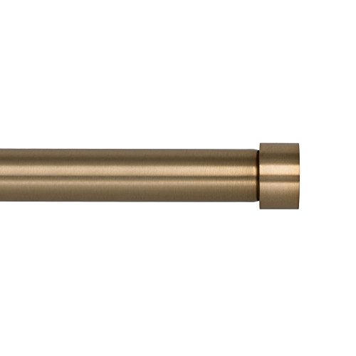Ivilon Drapery Window Curtain Rod - End Cap Style Design 1 Inch Pole. 48 to 86 Inch Color Warm Gold