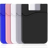 SHANSHUI Phone Card Holder, Silicone Card Holder for Phone Case Wallet Credit Card Holder Strong Adhesive Pocket Stick on Compatible for iPhone & All Smartphones