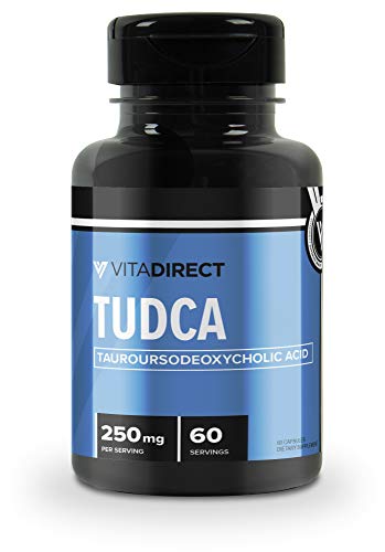 VitaDirect Premium TUDCA (Tauroursodeoxycholic Acid) 250mg, 60 Gelatin Capsules