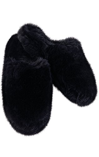 PajamaGram Fuzzy Slippers for Women - Washable Slip-Ons
