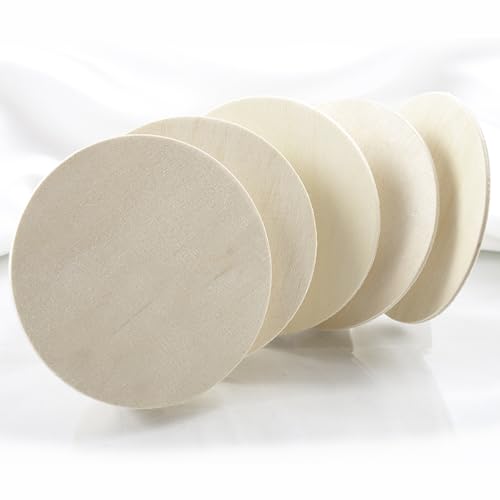 Natural Unfinished Round Wood Circle Cutout 3 Inch - Bag of 25