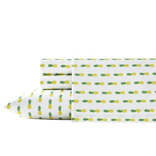 Poppy & Fritz | Percale Collection | Bed Sheet Set - 100% Cotton, Crisp & Cool, Lightweight & Moisture-Wicking Bedding, Twin, Pineapple