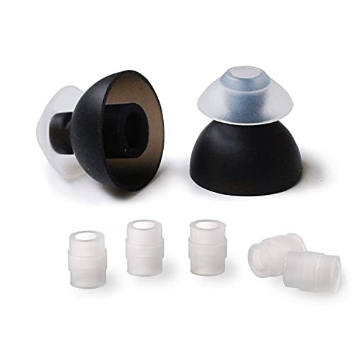 SpinFit CP240-L Patented Earbuds Replacement Silicone Eartips for SHURE Headphone, Large size, 4mm Nozzle Dia., 1 Pair, 3mm Dia. Insert included