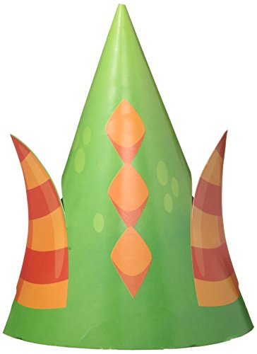 Book Cover Creative Converting 324408 Dragon Child-Sized Party Hats (8 Count), Paper, Multicolor