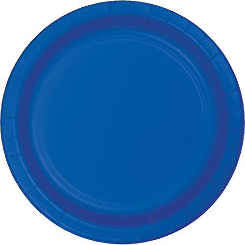 Creative Converting 317375 Touch of Color 96 Count Dessert/Small Paper Plates, Cobalt