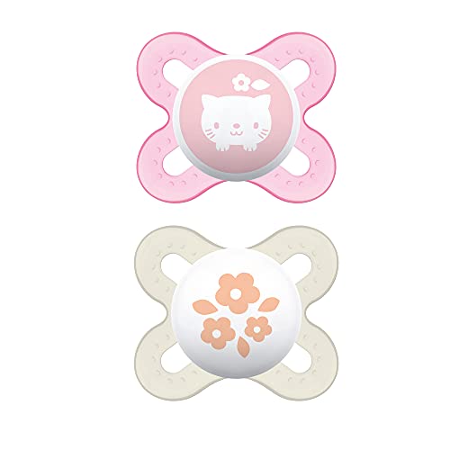 Book Cover MAM Pacifiers Newborn Best for Breastfed Babies, â€˜Start Tenderâ€™ Design Collection, Girl, 3 Count, 1.328 Oz