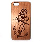 iPhone 6 Plus Case, Phone 6s Plus Case, BTHEONE [Wooden][Shockproof][Drop Protection][Heavy Duty] Dual Layer Slim Hybrid Wood Case Cover For Apple iPhone 6 / 6s PLUS 5.5 inch (Cherry-Anchor)