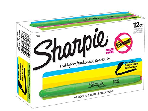 Sharpie Accent Pocket Style Highlighters, Chisel Tip, Fluorescent Green, 36-Count