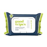 Goodwipes Flushable Butt Wipes, Cedar Scent with Botanicals, Dispenser for At-Home Use, with Aloe, Septic and Sewer Safe & Never Dries Out (60 Count)