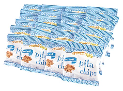 Crunchicopia Premium Pita Chips, Sea Salt, 1oz Snack Bags (Pack of 24)
