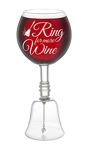 Book Cover BigMouth Inc. Ring for More Wine Glass, Novelty Bell Wine Glass