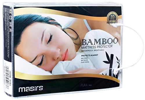 Book Cover Waterproof Bamboo Mattress Protector - Thick and Soft Quilted Fabric Will Give You a Comfortable, Quiet and Cool Night Sleep. Quality Fabric That is Durable and Machine Wash Really Well. (Full Size)
