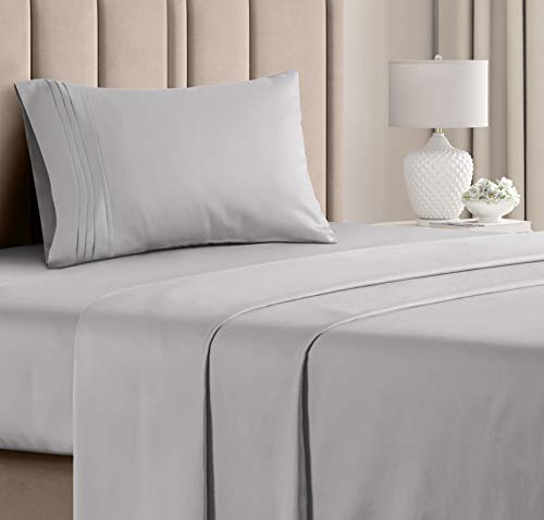 Book Cover Twin Size Sheet Set - 3 Piece Set - Hotel Luxury Bed Sheets - Extra Soft - Deep Pockets - Easy Fit - Breathable & Cooling - Wrinkle Free - Comfy â€“ Light Grey Bed Sheets â€“ Twins Sheets - 3 PC