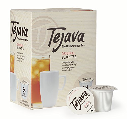 Book Cover Tejava Unsweetened Original Black Tea Pods, Award-Winning Tea, 100% Recyclable Single Serve Cups | Keurig K-Cup Compatible (24 Count)