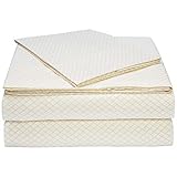 AmazonBasics Light-Weight Microfiber Sheet Set - Twin, Yellow Scallop