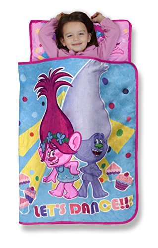 Book Cover Trolls Cupcakes and Rainbows Toddler Nap Mat - Includes Pillow & Fleece Blanket - Great for Boys and Girls Napping at Daycare, Preschool, Or Kindergarten - Fits Sleeping Toddlers and Young Children