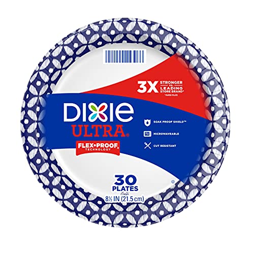 Book Cover Dixie Ultra Disposable Paper Plates, 8 Â½ inch, Lunch or Light Dinner Size Printed Disposable Plates, 300 count (10 Packs of 30 Plates), Packaging and Design May Vary