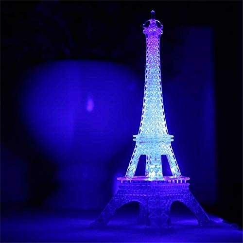 Book Cover Eiffel Tower Nightlight Desk Bedroom Decoration LED Lamp Colorful Paris Fashion Style Acrylic 10 Inch Cake Topper Decoration Gift
