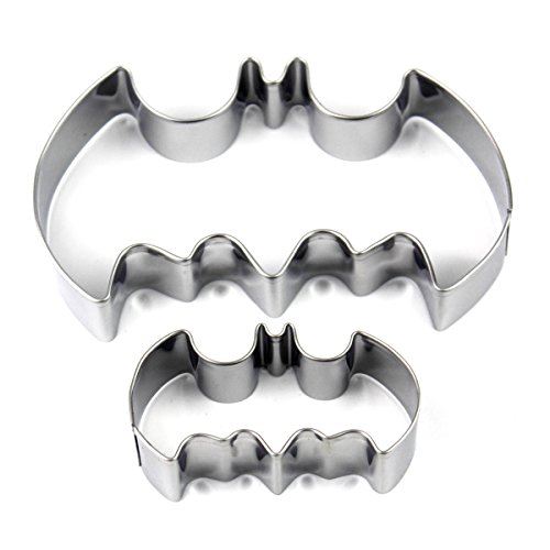 Book Cover Xlloest 2 Pieces Stainless Steel Metal Bat Cookie Cutter Set