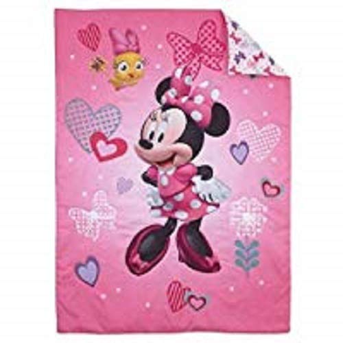 Book Cover Disney Minnie Hearts & Bows 4-Piece Toddler Set,fits, Standard Toddler Mattress (52