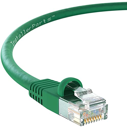 InstallerParts CAT6 Cable UTP Booted [Green] - [1 FT] - [10 Pack] - Professional Series - 10Gbps, Cat6 Patch Cable, Cat 6 Patch Cable, Cat6 Ethernet Cable, Network Cable, Internet Cable
