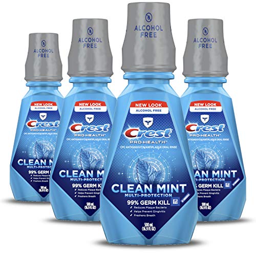 Book Cover Crest ProHealth MultiProtection CPC Antigingivitis Antiplaque Mouthwash Clean Mint Pack of 4