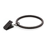 Ivilon Drapery Curtain Clips with Rings - Set of 14 Decorative Drapery Rings with Strong Clips 2" Diameter - Color Oil Rubbed Bronze (ORB)