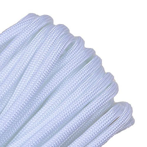 Bored Paracord Brand 550 lb Type III Paracord - White 100 Feet