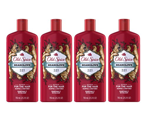 Old Spice 2 in 1 Shampoo and Conditioner, Bearglove, 25.3 Fluid Ounce (Pack of 4)