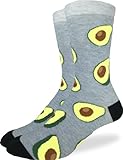 Good Luck Sock Men's Avocado, Gray Socks, Adult, Shoe Size 7-12