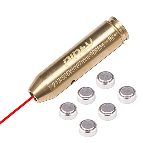 Pinty .243 7mm-08 .308 Rifle Bore Sighter Red Dot Laser Cartridge Hunting Optics Scope Boresight Kit