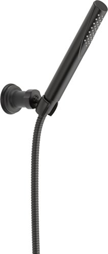 Book Cover Delta Faucet Trinsic Single-Spray Touch-Clean Wall-Mount Hand Held Shower with Hose, Matte Black 55085-BL