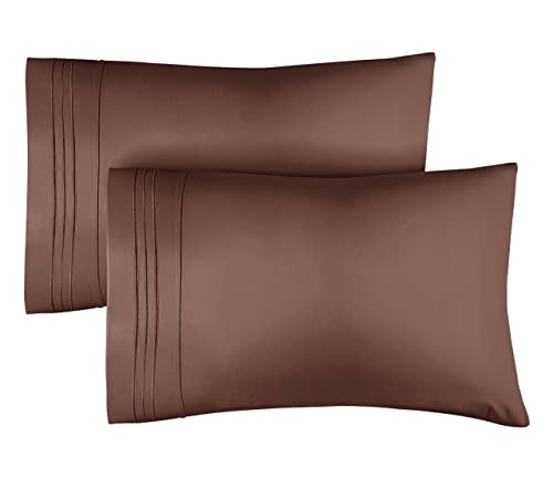 King Size Pillow Cases Set of 2 â€“ Soft, Premium Quality Brown Pillowcase Pillow Covers â€“ Machine Washable Pillow Protectors â€“ 20x40, 20x36 & 20x48 King Size Pillows for Sleeping 2 Pack