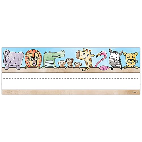 CTP Safari Friends Name Plates, Safari Set of 36, 9.5" x 3.25" Each (Creative Teaching Press 4298)