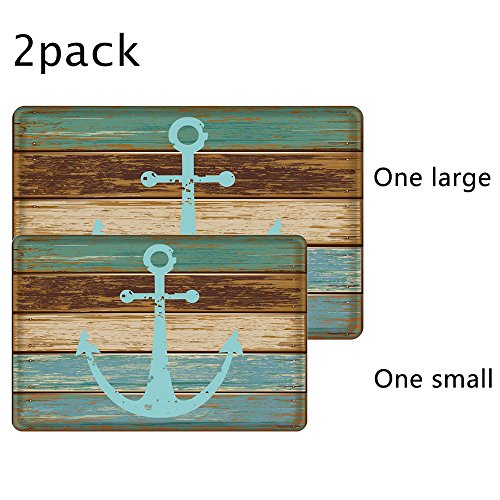 Book Cover Nautical Anchor Bathroom Rug, Uphome Vintage Retro Flannel Microfiber Turquoise and Brown Non-slip Soft Absorbent Bath Rug Kitchen Floor Mat Carpet (1 pc16