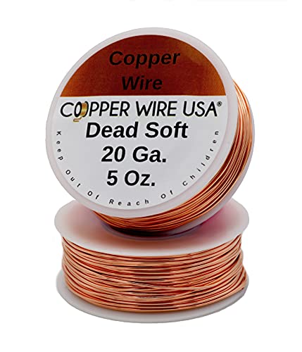 Book Cover Solid Bare Copper Round Wire 5 Oz Spool Dead Soft 12 to 30 Ga (20 Ga / 108 Ft)