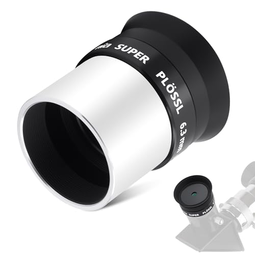 Astromania 1.25 Inch Eyepiece for Telescope 6.3mm, Telescope Accessories Super Plossl Eyepiece 52 Degree Field of View with Fully Multi-Coated 5 Element & Filter Thread for Astronomical Telescopes