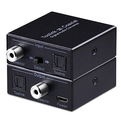 Optical to Coax, Tendak Optical SPDIF Toslink to Coaxial and Coaxial to Optical SPDIF Toslink Bi-Directional Swtich Digital Audio Converter Splitter Adapter