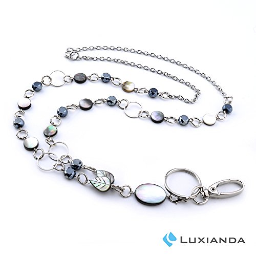 LUXIANDA Elegance Badge Lanyards ID Necklaces ID Badge Holder for,Nurses and Other OL Stainless Steel Chain