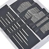BronaGrand 55 Pieces Stainless Steel Big Eye Hand Sewing Needles Set with Different Sizes