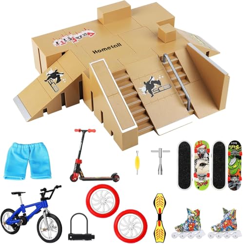 Skate Park Kit, Hometall 8PCS Skate Park Kit Ramp Parts for Finger Skateboard Ultimate Parks Training Props (8PCS)