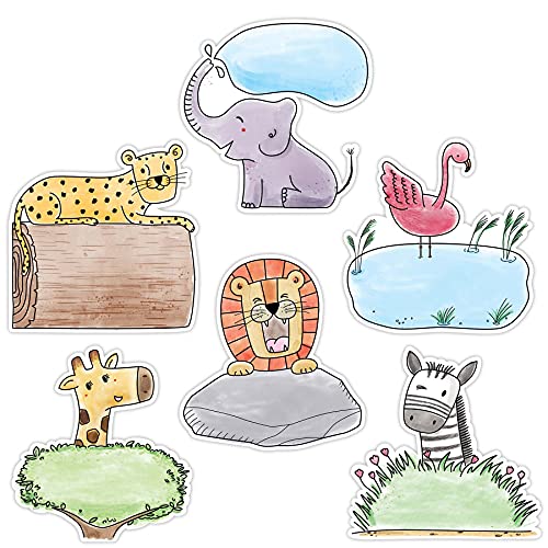 CTP Safari Friends 6" Designer Cut-Outs, Set of 36 accents, 6” Each (Creative Teaching Press 3278)
