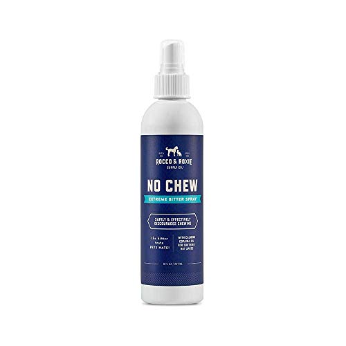 Rocco & Roxie No Chew Spray for Dogs - More Bitter Than Apple Pet Corrector â€“ Dog Training Essentials to Stop Chewing â€“ Best Alcohol Free Anti Chew Puppy Repellent Formula for Puppies and Cats